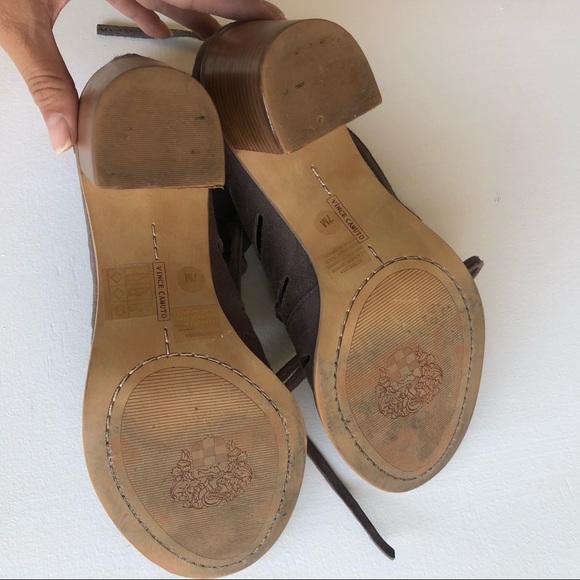 Vince Camuto Taupe Tressa Block Heel sz 7 - Picture 7 of 8